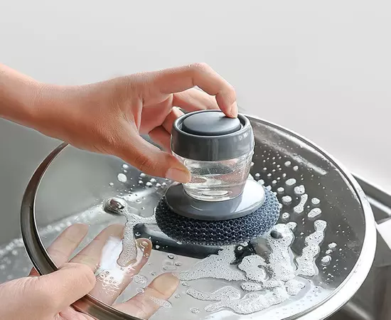 Automatic liquid dish brush Pot Press Dishwashing cleaning