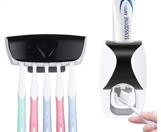 Automatic toothpaste dispenser with toothbrush holder plastic