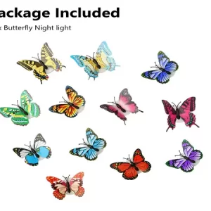 Butterfly led lights wall stickers 3d light for bedroom Night House
