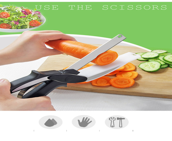 Clever cutter knife kitchen safety scissors s seen on tv