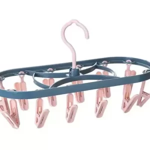 Clothes drying hanger with clips Roller Retractable Laundry Hook