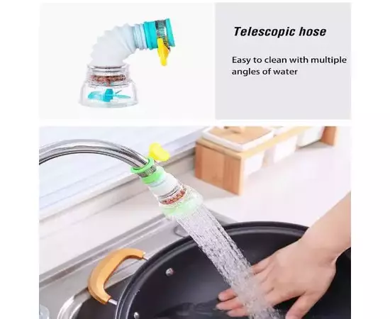 Fan Faucet Flexible Kitchen Faucet Tap Water Filter with Clip