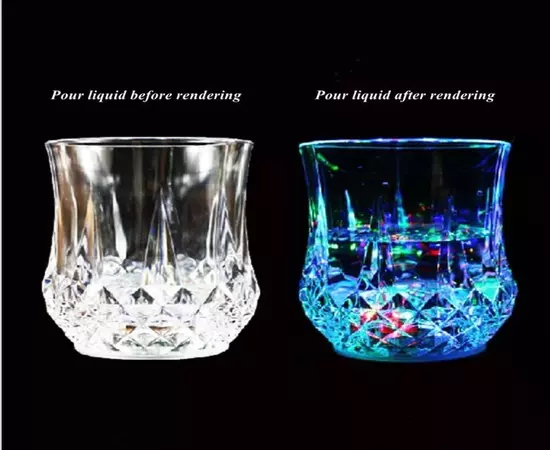Light up drinking glasses that light up when you fill them Led Glass Inductive Rainbow Color Changing Flashing