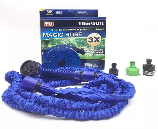 Magic hose pipe 50ft automatically expands and contracts for Car Wash and Garden Spray