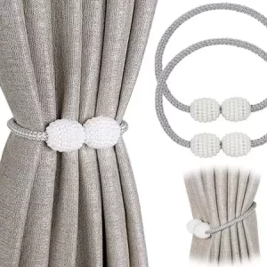 Magnetic rope curtain tie backs Decorative twisted to adjust length
