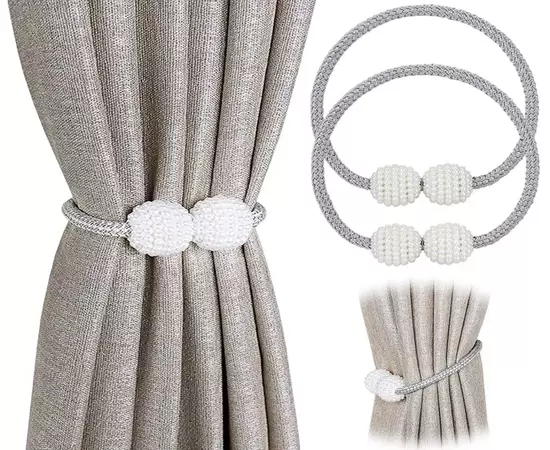 Magnetic rope curtain tie backs Decorative twisted to adjust length