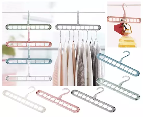 Multi clothes hanger Scarf Holder Plastic Closet Rod Hanging