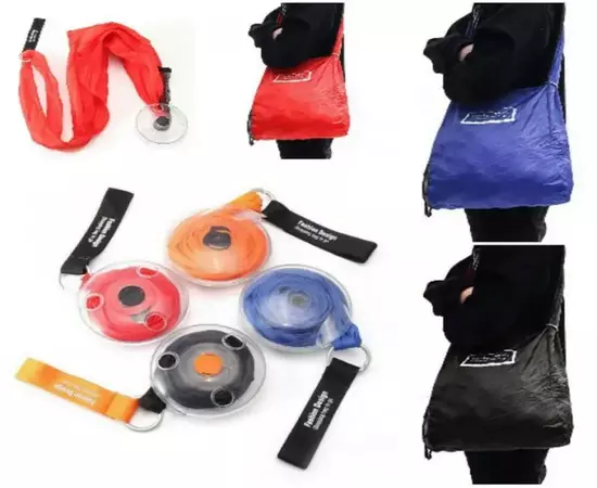 Portable Shopping Bag foldable to roll up Reusable Storage 