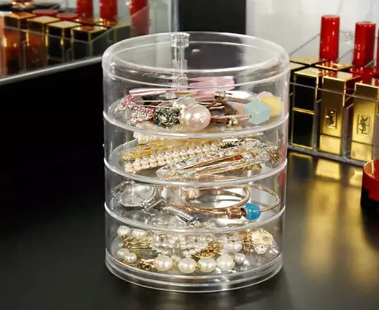 Rotating Jewelry Box Organizer crystal 360 rotating makeup