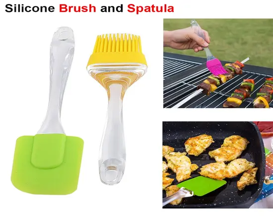 Silicone Brush And Spatula Set Price 2 PCS with brush for cake