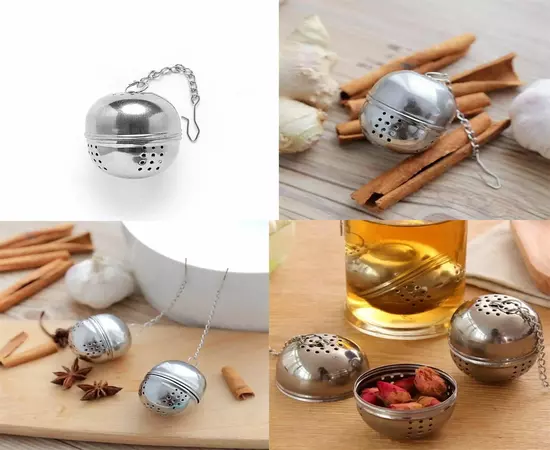Tea ball filter Strainer with Chain Stainless Steel Infuser mesh large