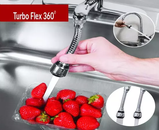 Turbo flex 360 flexible faucet sprayer water extender for kitchen sink