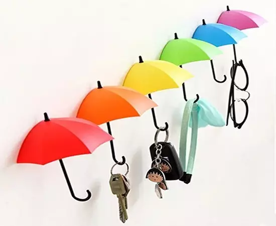 Umbrella hooks for keys  holder wall hanger organizer