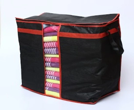Non woven storage bag Black storage for clothes extra large zipper foldable