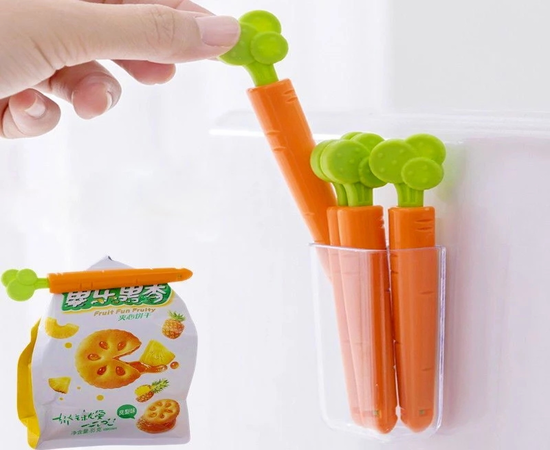 Food sealing Carrots Shape Magnetic Clip Case Storage Bag Closure