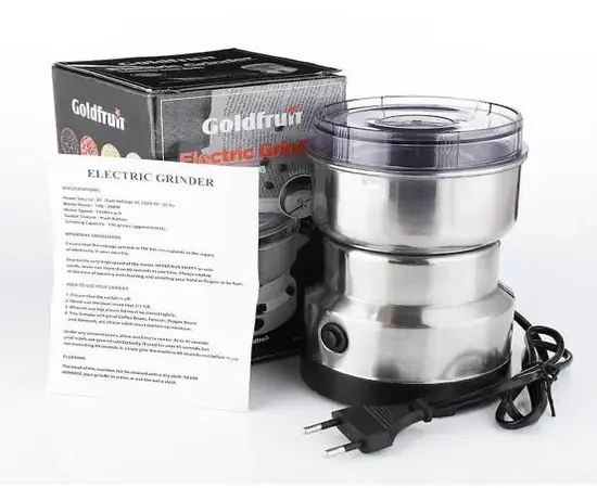 Goldfruit electric grinder best meat Steel body for home use with 4 Blades