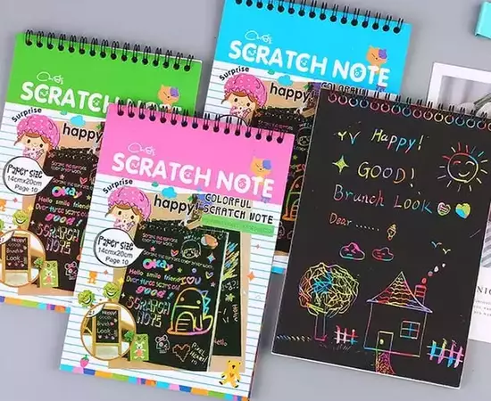 Rainbow scratch paper notebook for Kids Arts Crafts Drawing Pad