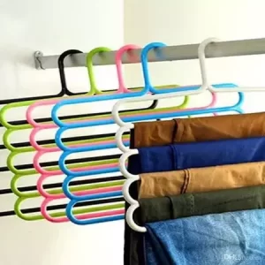 5 layer hanger Pants Clothes Wardrobe Storage Organizer Rack Regular Organizer