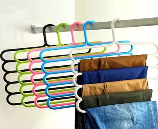 5 layer hanger Pants Clothes Wardrobe Storage Organizer Rack Regular Organizer