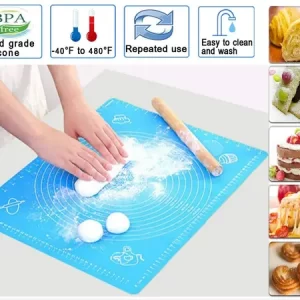 Silicone Baking Mat with Measurements – Heat Resistant, BPA Free, Non-Stick Pastry Mat for Rolling Dough – Easy to Clean Silicone Mat