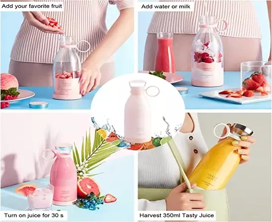 Stainless Steel Bottle Portable Electric USB Juice Maker Glass Bottle Portable USB juicer Rechargeable