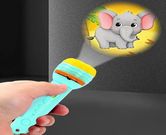 Mini projection kids handy flashlight Toy with Cards