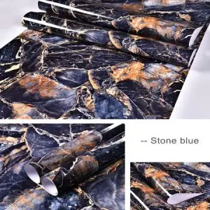 Marble stone blue Stickers Self Adhesive Wallpaper Waterproof