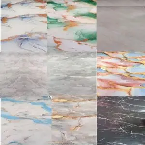 Marble sheet for wall pvc kitchen bathroom black and white interior design size 60cm X 2meter