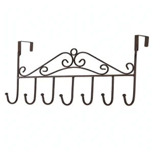 Metal Taj Door Hunger 7 J-shape hooks no screws with round ball tip