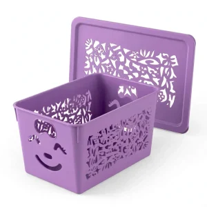SMILEY Storage Box With Lid Premium Quality BASKET SET Pack of 3